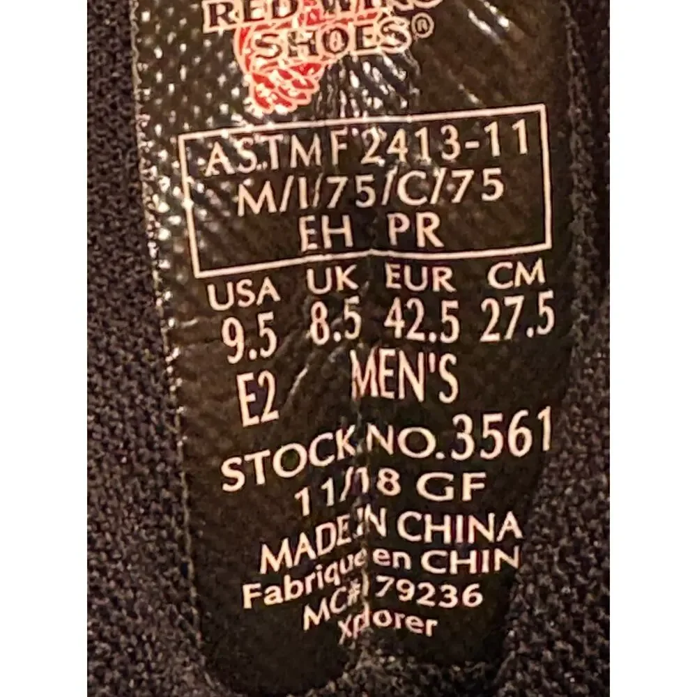 Red Wing Tru Hiker Safety Work Boot 3561 Mens 9.5EE Waterproof Steel Toe EH ASTM